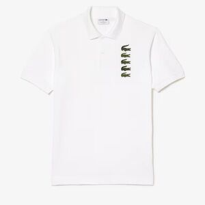 White Lacoste Men's Croc Badge Piqué Polo Size XXL BNWT